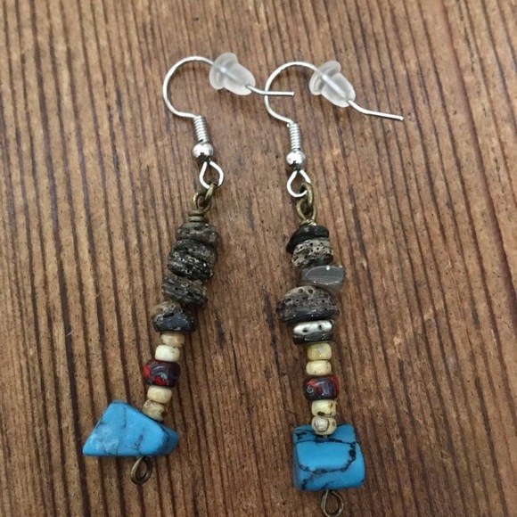 Hand Crafted Jewelry - *5 for $20***Ladies Turquoise and Shell Dangle Earrings/Handmade Ladies Earrings